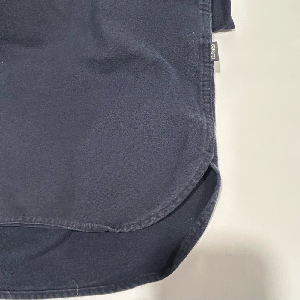 Cabela's Mens Blue Deerskin Soft Chamois Cotton Button Down Casual Shirt, Medium - Picture 8 of 10
